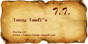 Tassy Tamás névjegykártya