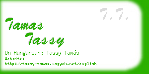 tamas tassy business card